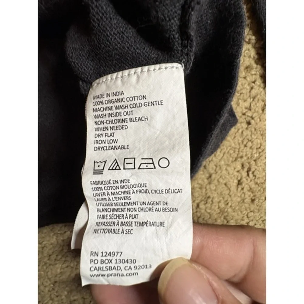 PrAna‎ Sweater Men's Large Gravel/Gray 100% Organic Cotton Pullover Soft Boho